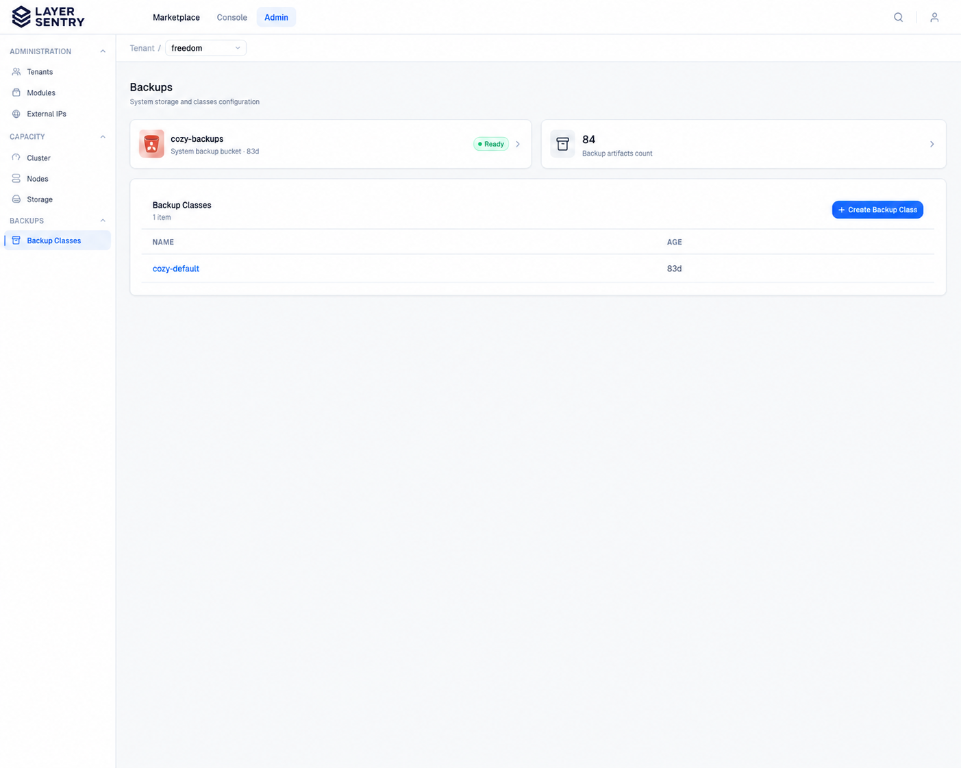 Storage built into the platform. technical workflow in Layer Sentry